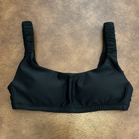 J. Crew Scrunchie Strap Square Neck Bikini Top Black Size XXS - Picture 1 of 10